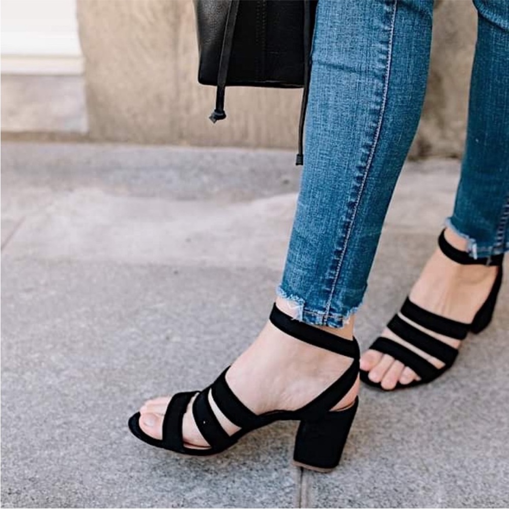 Madewell Maria Triple Strap Block Heels